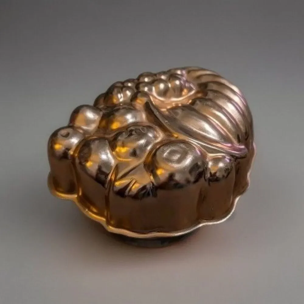 Vintage Wear-Ever Copper Aluminum Jello Mold Fruit Basket 6 Cup Pan 2977